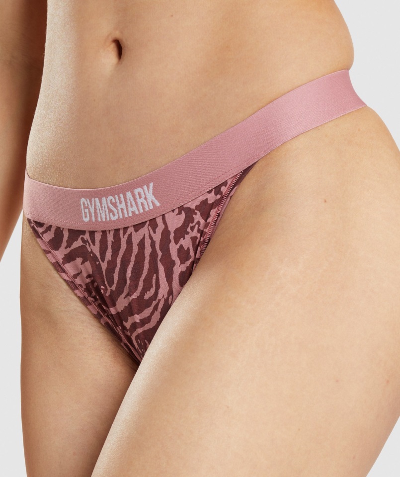 Tanga De Talle Alto De Algodón Gymshark Alice Rosa