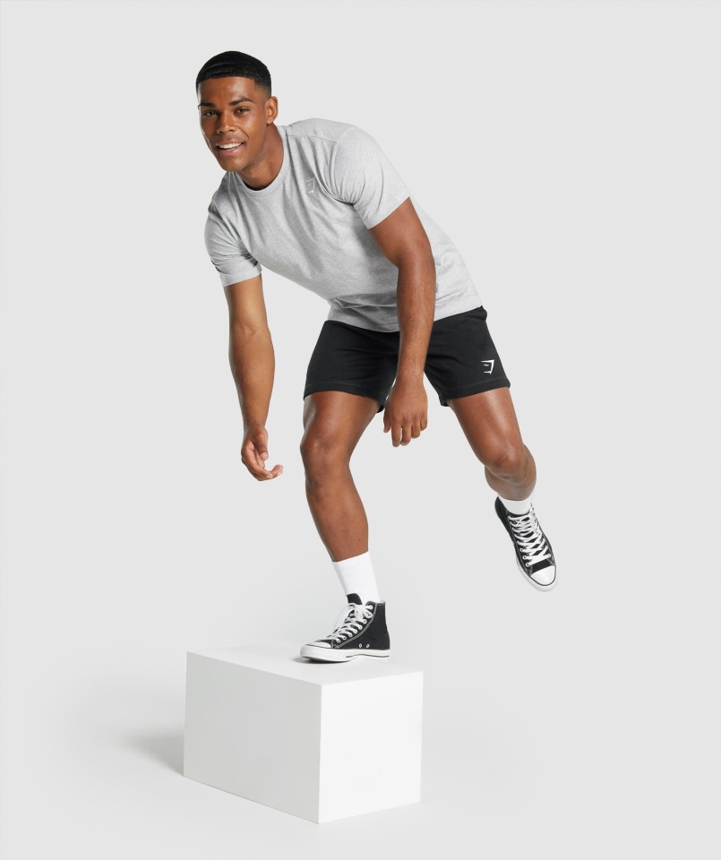 Camiseta Gymshark Crest Gris Claro Jaspeado