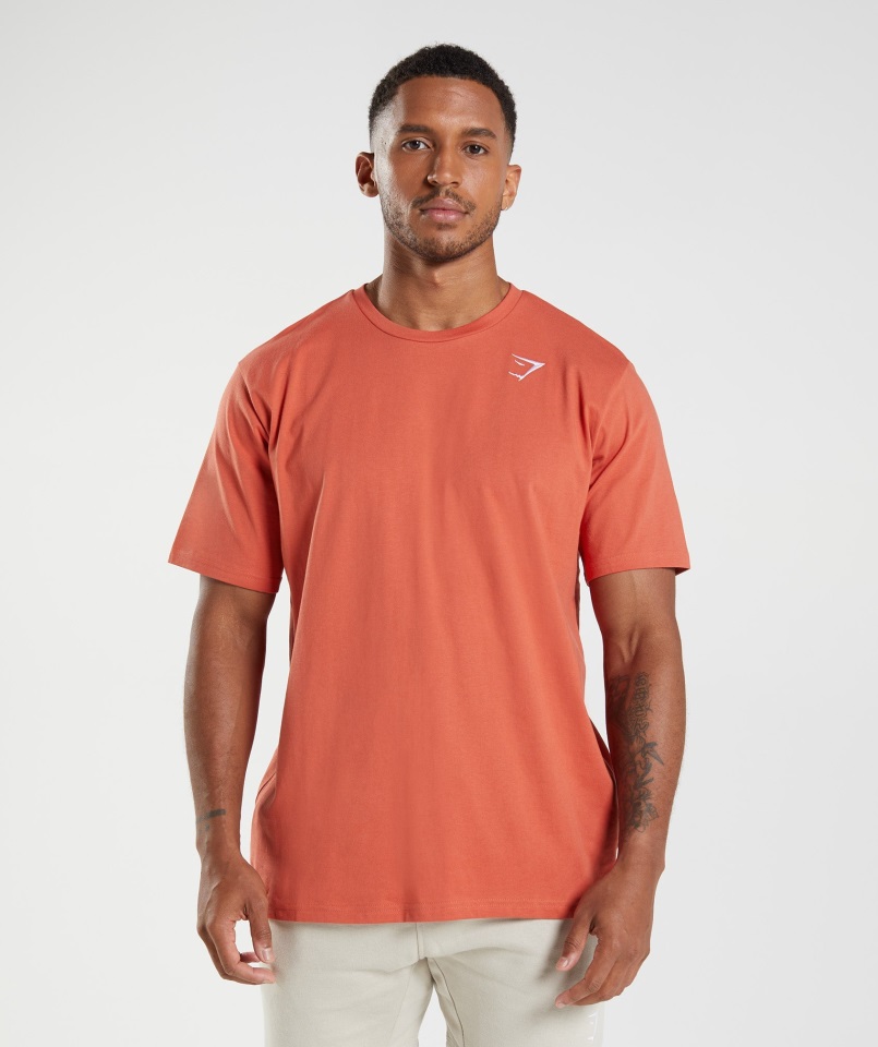 Camiseta Gymshark Crest Rojo Tormenta