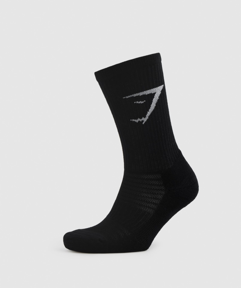 Paquete De 3 Calcetines Gymshark Crew Blanco-gris Claro Jaspeado-negro