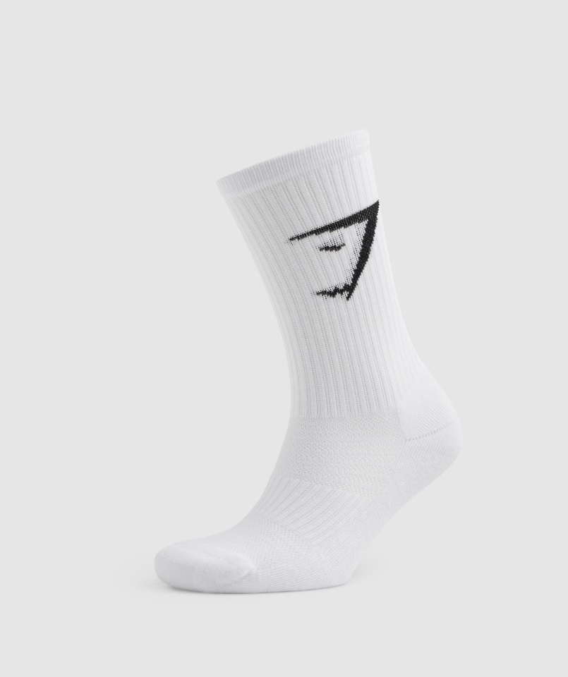 Paquete De 3 Calcetines Gymshark Crew Blanco-gris Claro Jaspeado-negro