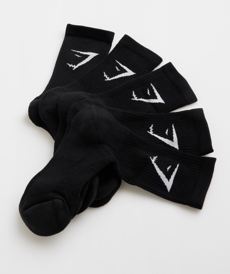 Gymshark Crew Calcetines 5pk Negro
