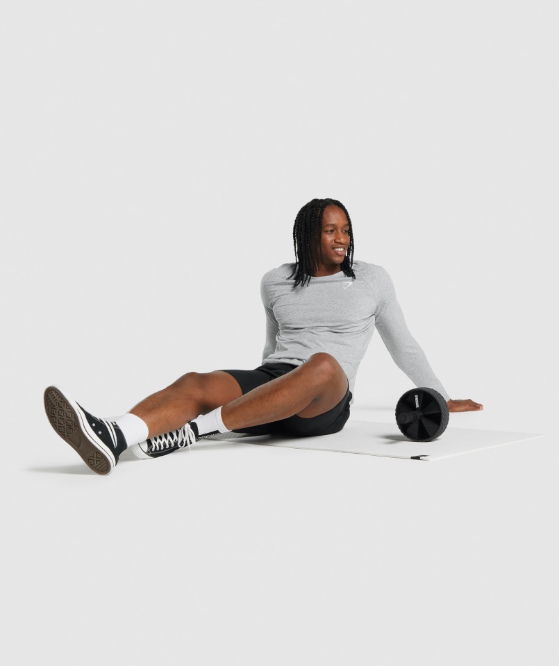 Camiseta Gymshark Critical 2.0 Manga Larga Gris Claro Jaspeado