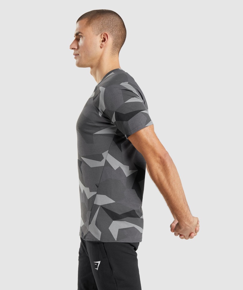 Camiseta Gymshark Crítica Estampado Negro