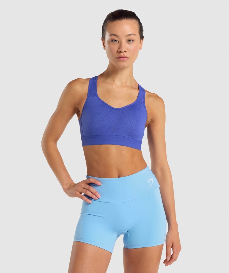 Sujetador Deportivo De Alta Sujeción Ligero Azul Oscuro Gymshark