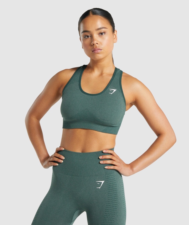 Sujetador Deportivo Gymshark Verde Oscuro Jaspeado Vital Sin Costuras 2.0