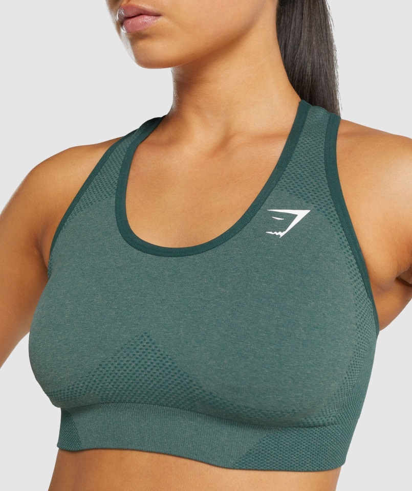 Sujetador Deportivo Gymshark Verde Oscuro Jaspeado Vital Sin Costuras 2.0