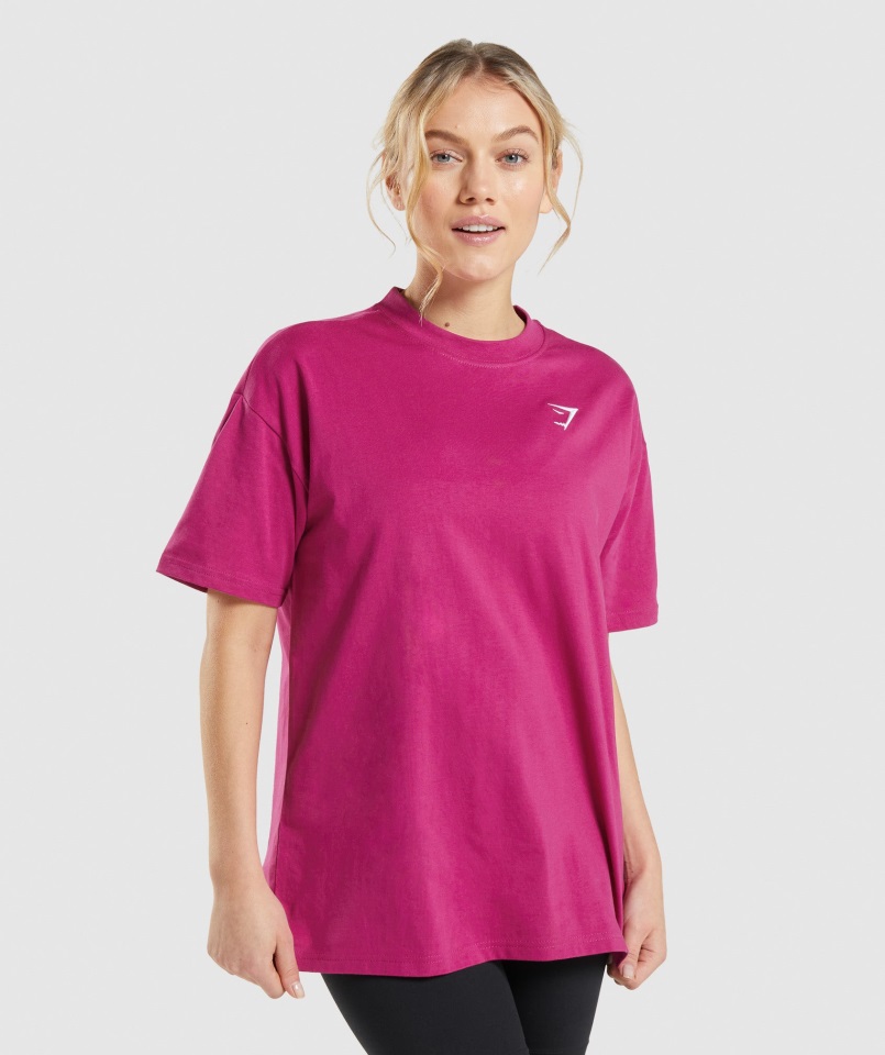 Gymshark Camiseta Extragrande De Entrenamiento Rosa Dragón