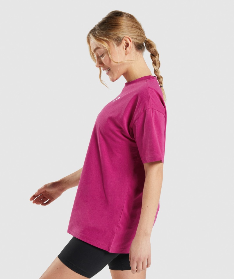 Gymshark Camiseta Extragrande De Entrenamiento Rosa Dragón