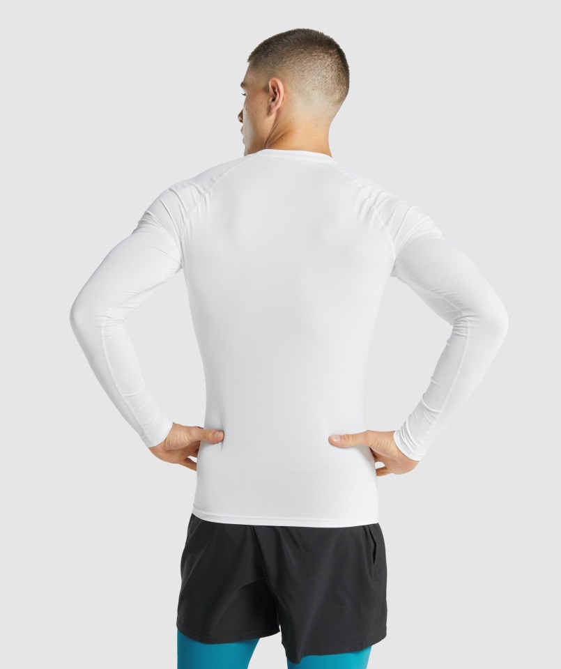 Camiseta Gymshark Element Baselayer Manga Larga Blanca