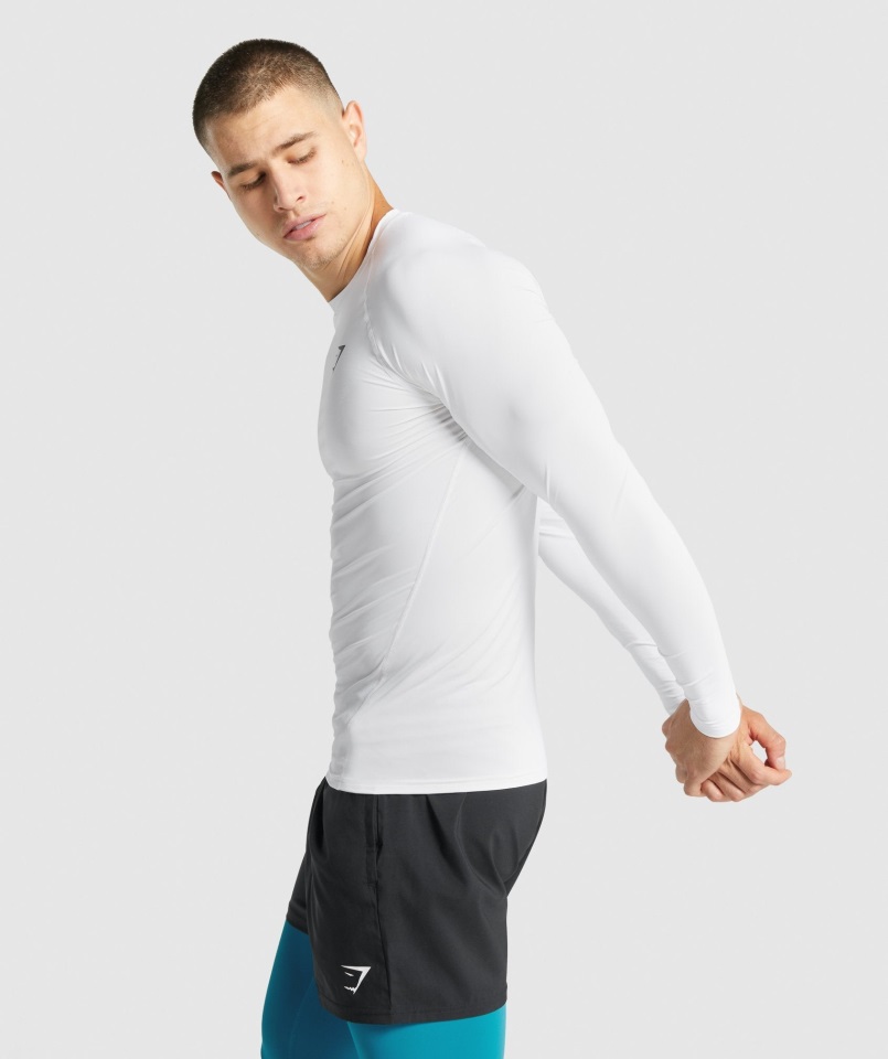 Camiseta Gymshark Element Baselayer Manga Larga Blanca