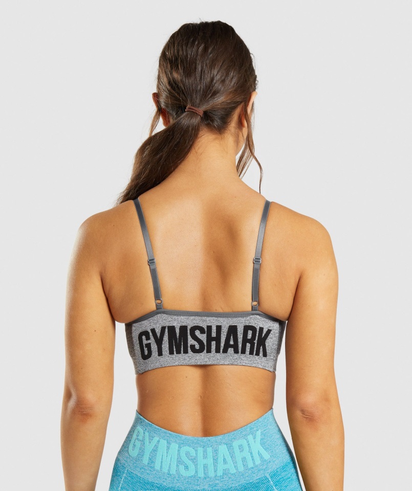 Sujetador Deportivo Gymshark Flex Strappy Gris Antracita Jaspeado