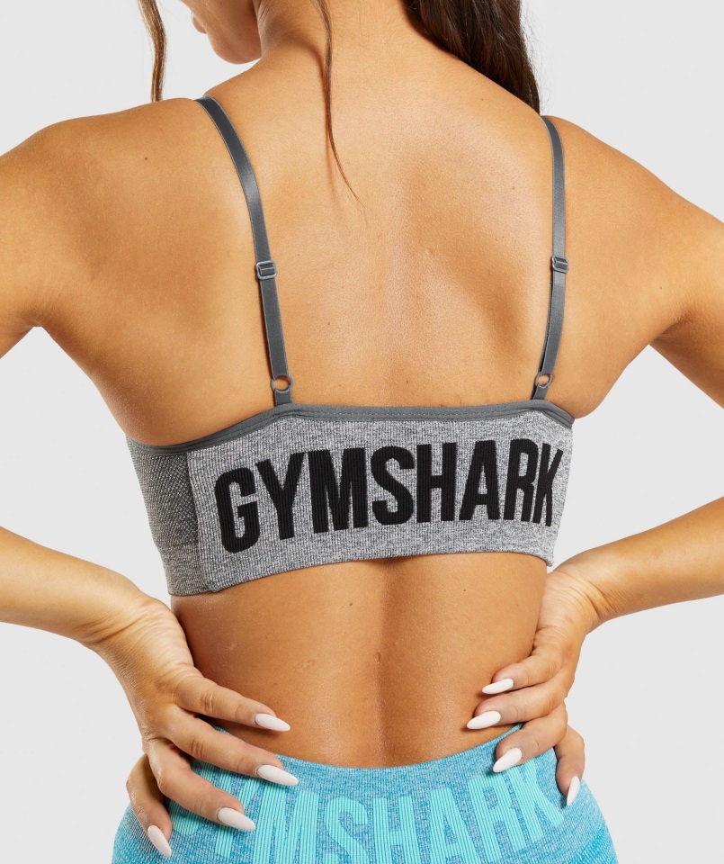 Sujetador Deportivo Gymshark Flex Strappy Gris Antracita Jaspeado