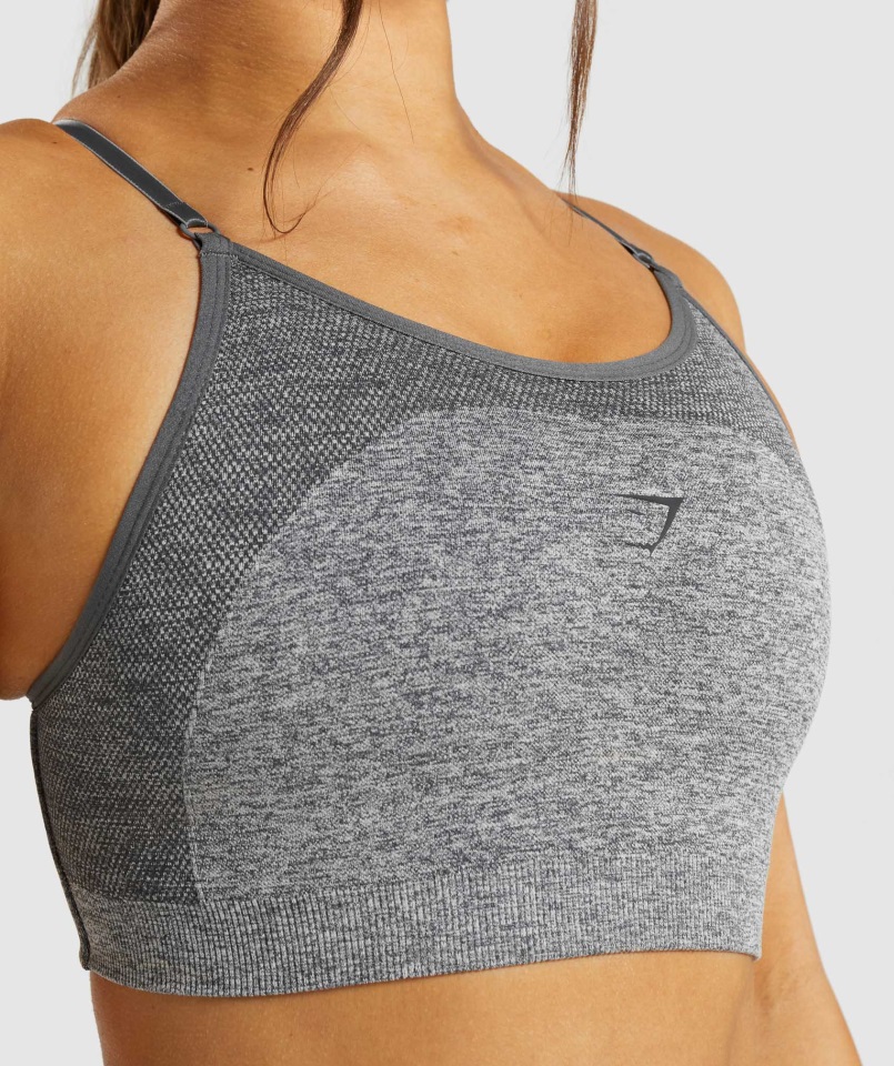 Sujetador Deportivo Gymshark Flex Strappy Gris Antracita Jaspeado