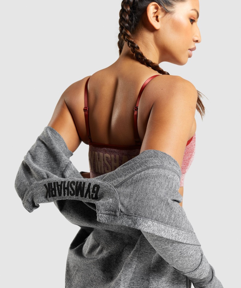 Gymshark Flex Cremallera A Través De La Chaqueta Carbón Jaspeado