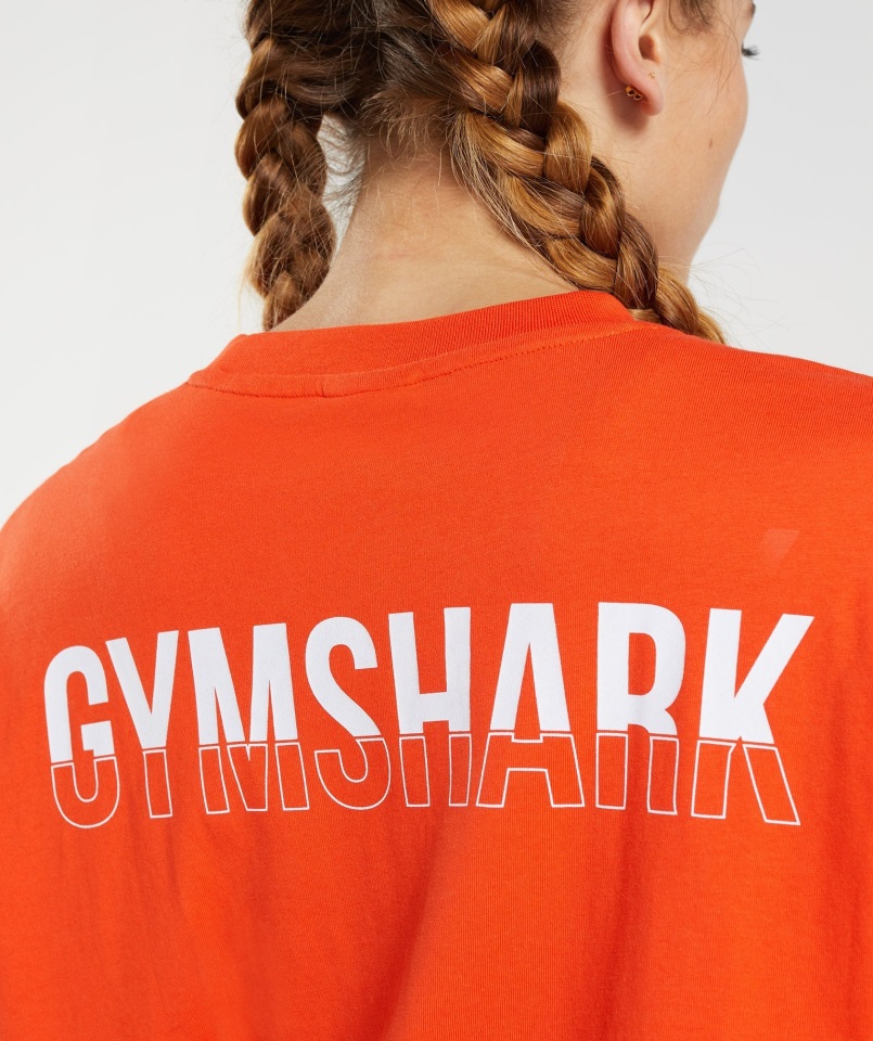 Gymshark Fracción Camiseta Extragrande Rojo Pimienta