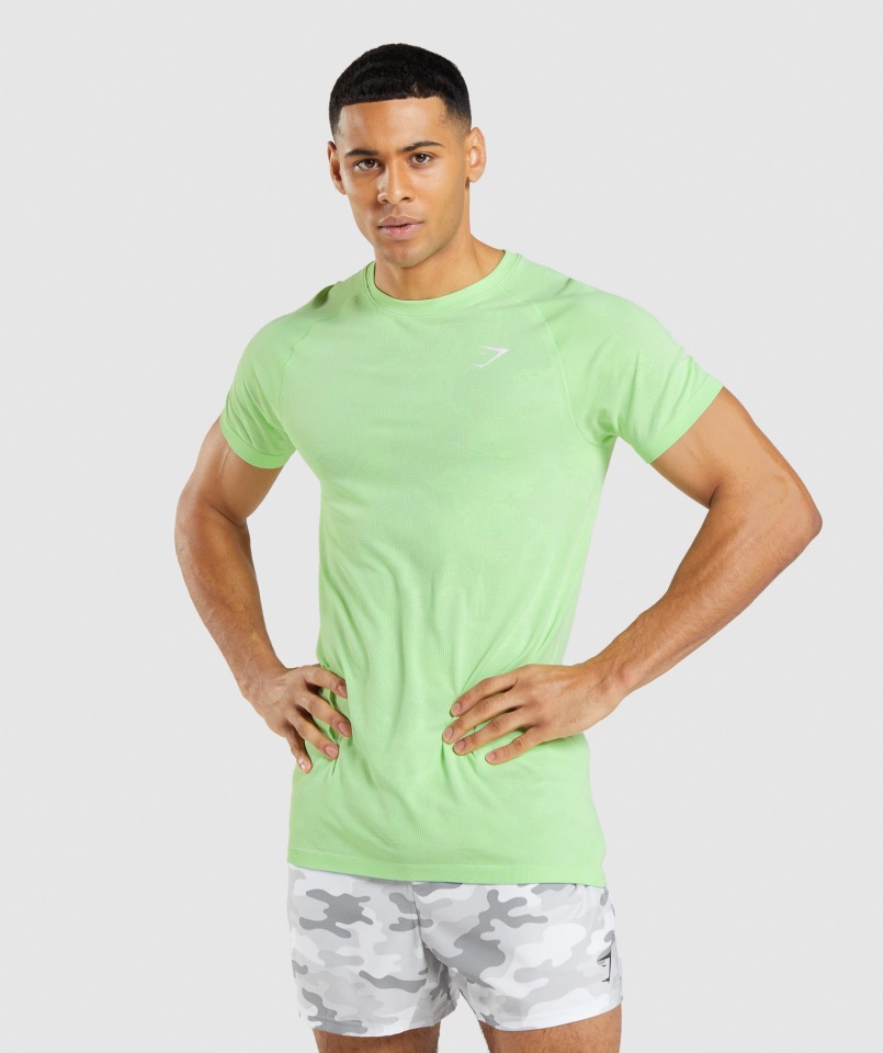 Camiseta Gymshark Geo Seamless Bali Verde-blanco