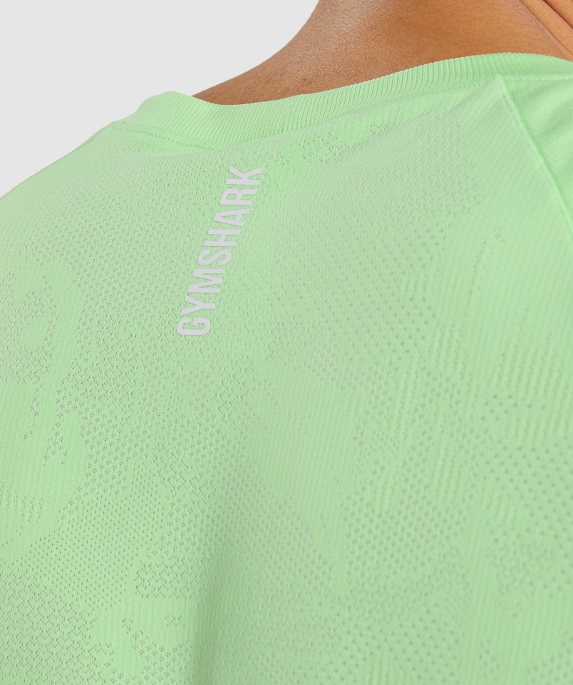 Camiseta Gymshark Geo Seamless Bali Verde-blanco