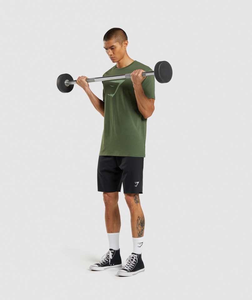 Camiseta Con Relleno De Cabeza De Tiburón Verde Gymshark