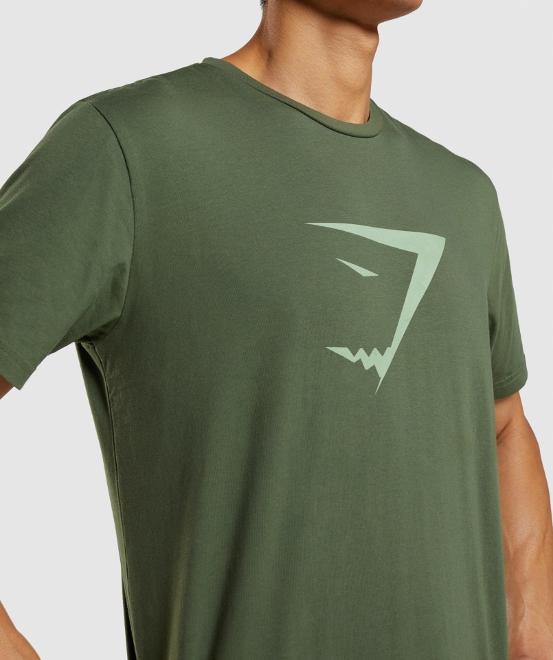 Camiseta Con Relleno De Cabeza De Tiburón Verde Gymshark