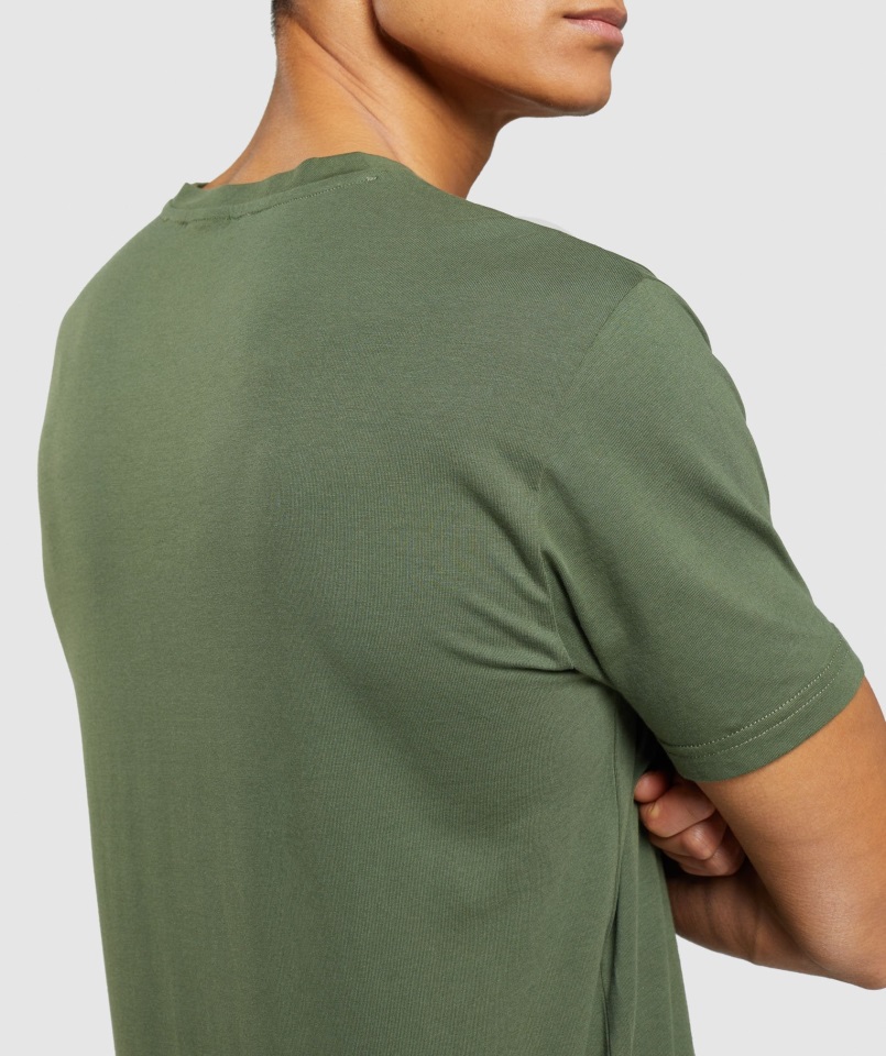 Camiseta Con Relleno De Cabeza De Tiburón Verde Gymshark