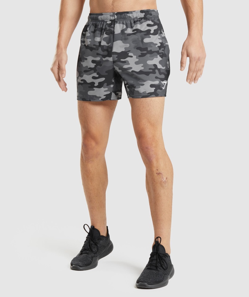 Pantalones Cortos De 5" De Llegada Con Estampado Gris Gymshark