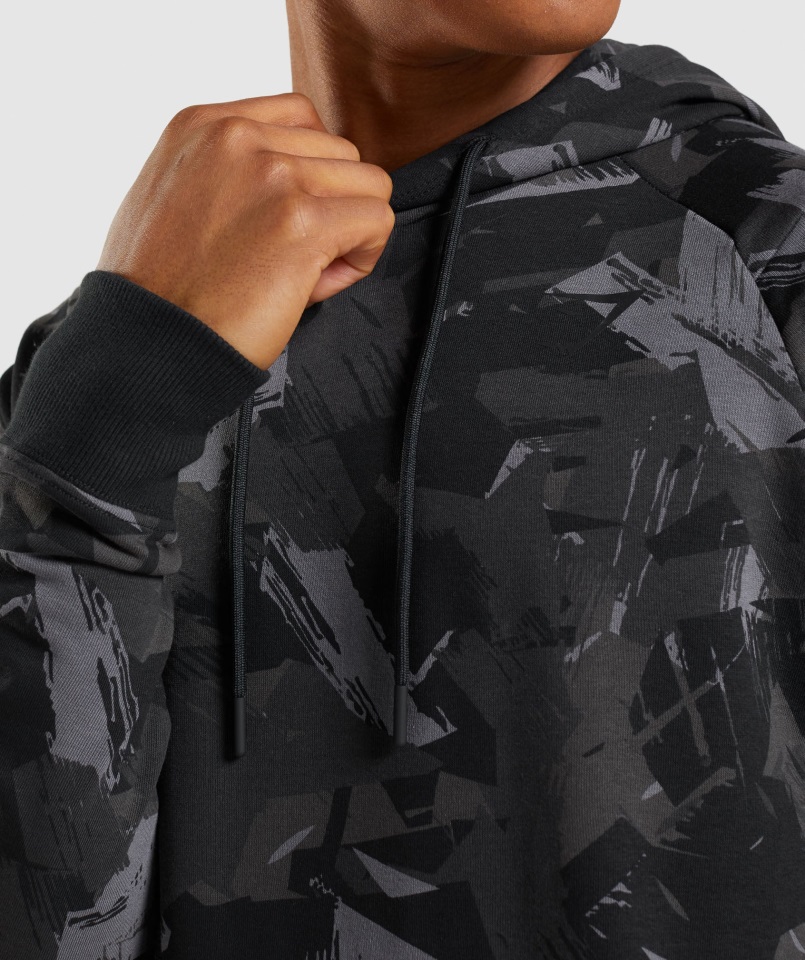 Sudadera Con Capucha Y Estampado Gris Gymshark