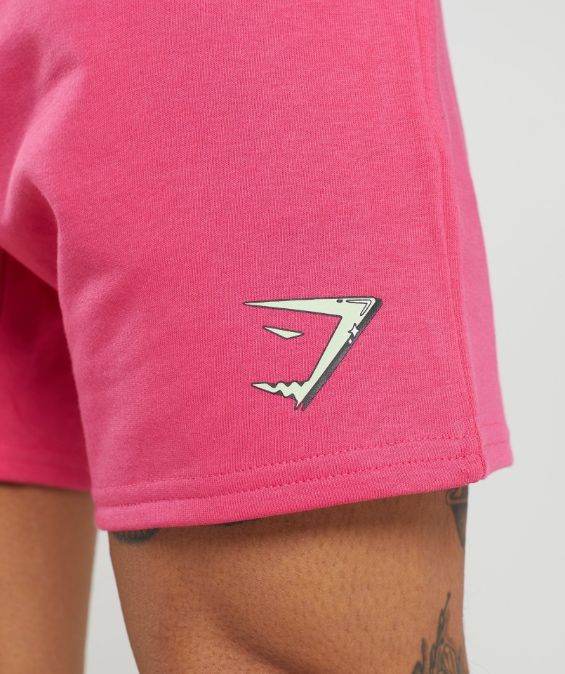 Pantalones Cortos Con Estampado De Burbujas Rosa Hibisco Gymshark