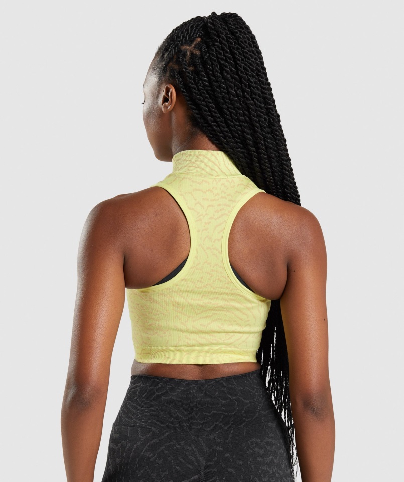 Gymshark Híbrido-luciérnaga Amarillo Adapt Animal Crop Sin Costuras 1-2 Zip