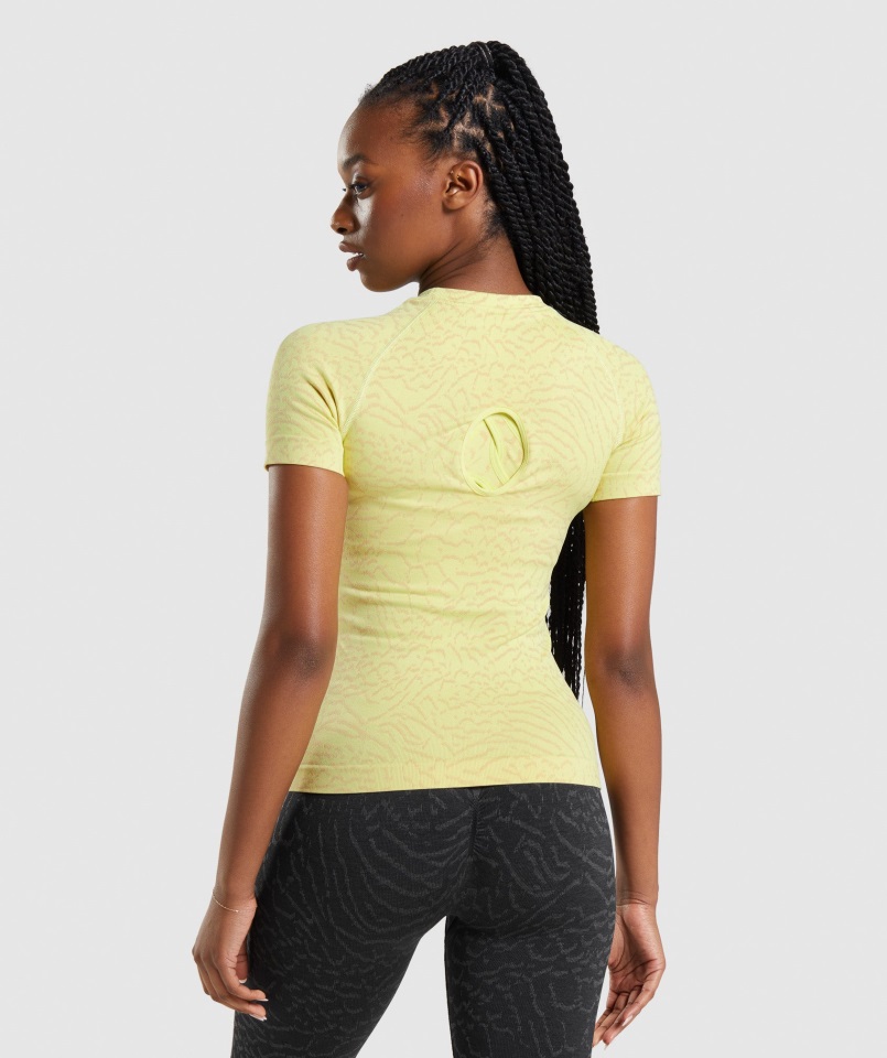 Gymshark Híbrido-luciérnaga Amarillo Adapt Animal Camiseta Sin Costuras