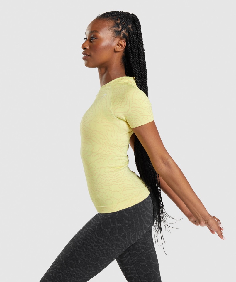 Gymshark Híbrido-luciérnaga Amarillo Adapt Animal Camiseta Sin Costuras