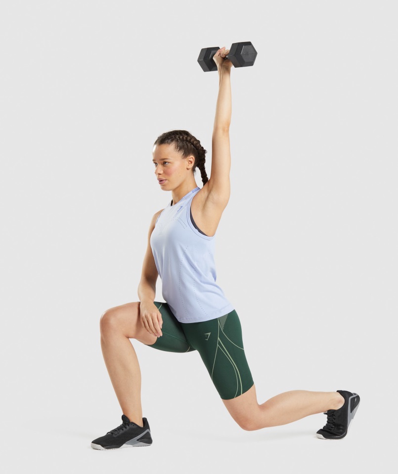 Gymshark Lavanda Blue-court Blue Apex Tanque Sin Costuras