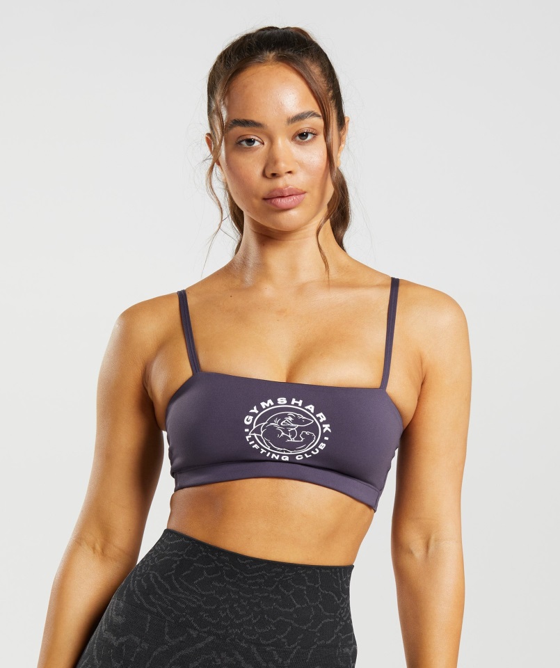 Gymshark Legacy Sujetador Bandeau Morado Intenso