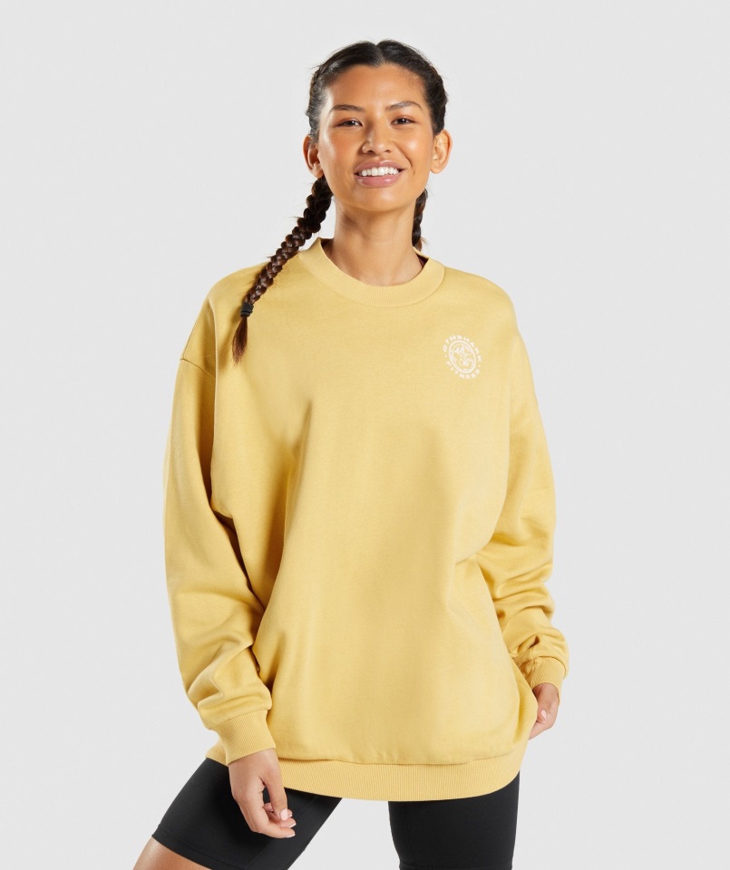 Sudadera Gráfica Gymshark Legacy Amarilla