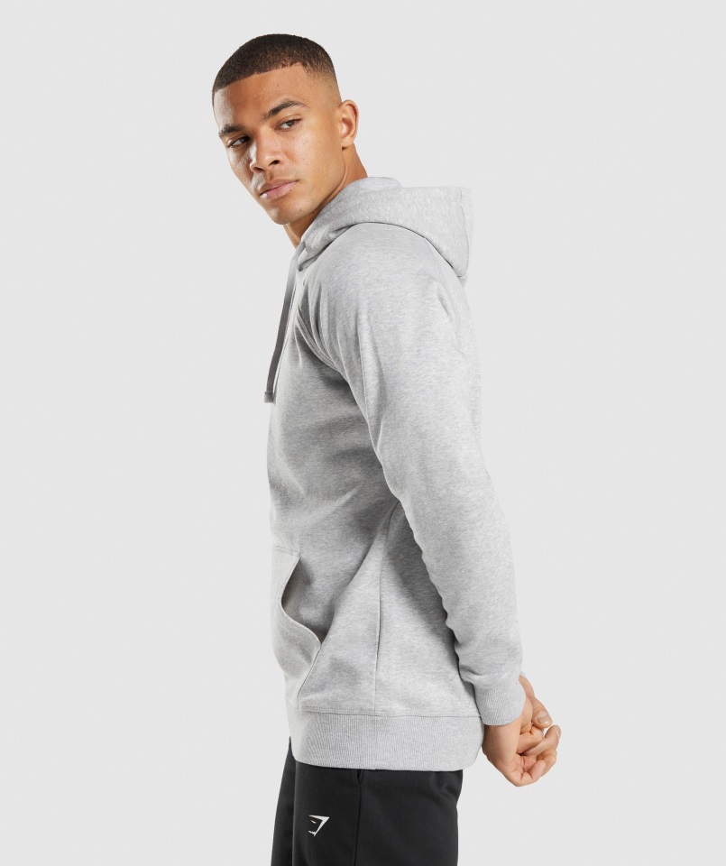 Sudadera Con Capucha Gymshark Core Marl Crest Gris Claro