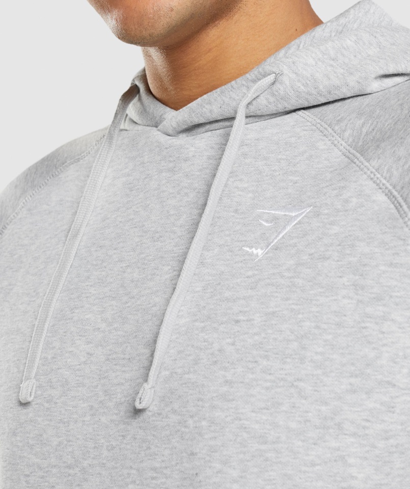 Sudadera Con Capucha Gymshark Core Marl Crest Gris Claro