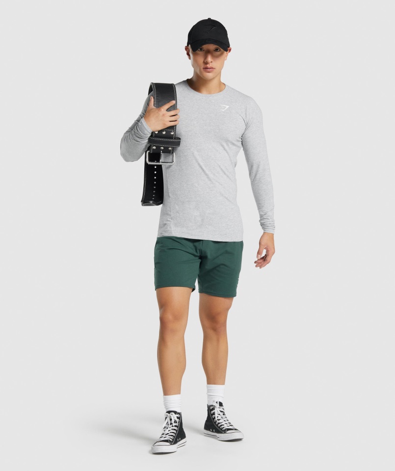 Camiseta De Manga Larga Gymshark Gris Claro Jaspeado Critical 2.0