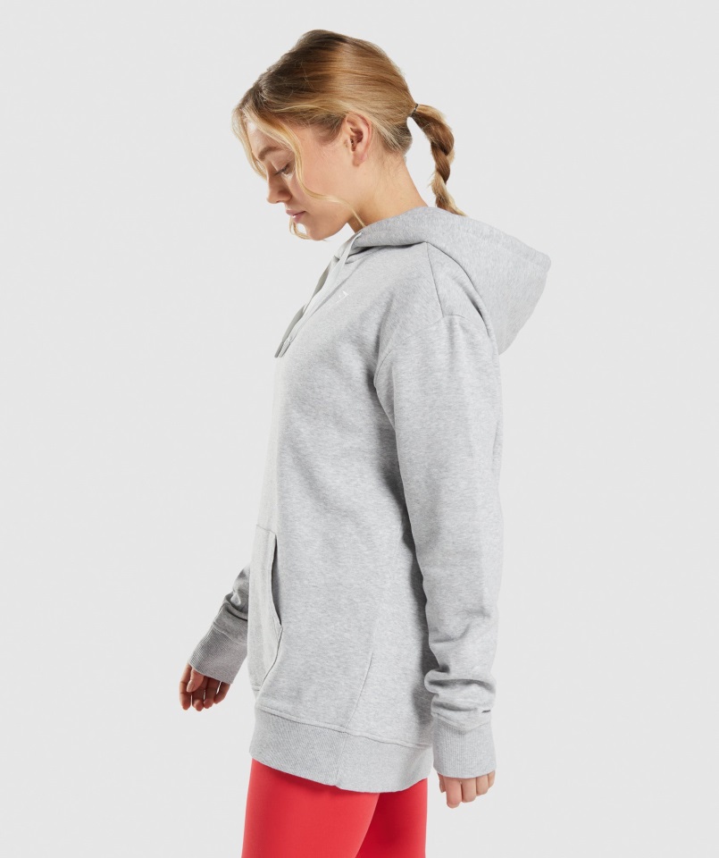 Gymshark Sudadera Con Capucha Extragrande De Entrenamiento Gris Claro Jaspeado