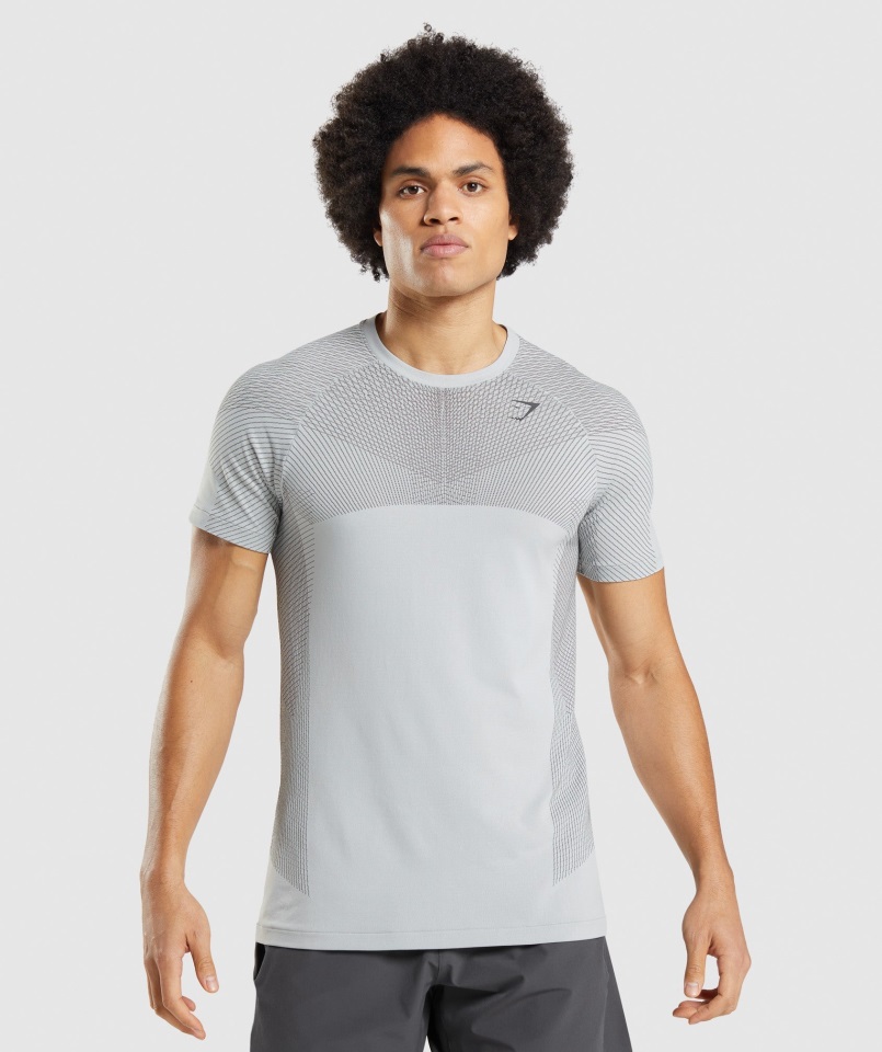 Camiseta Sin Costuras Gymshark Gris Claro-gris ónix Apex