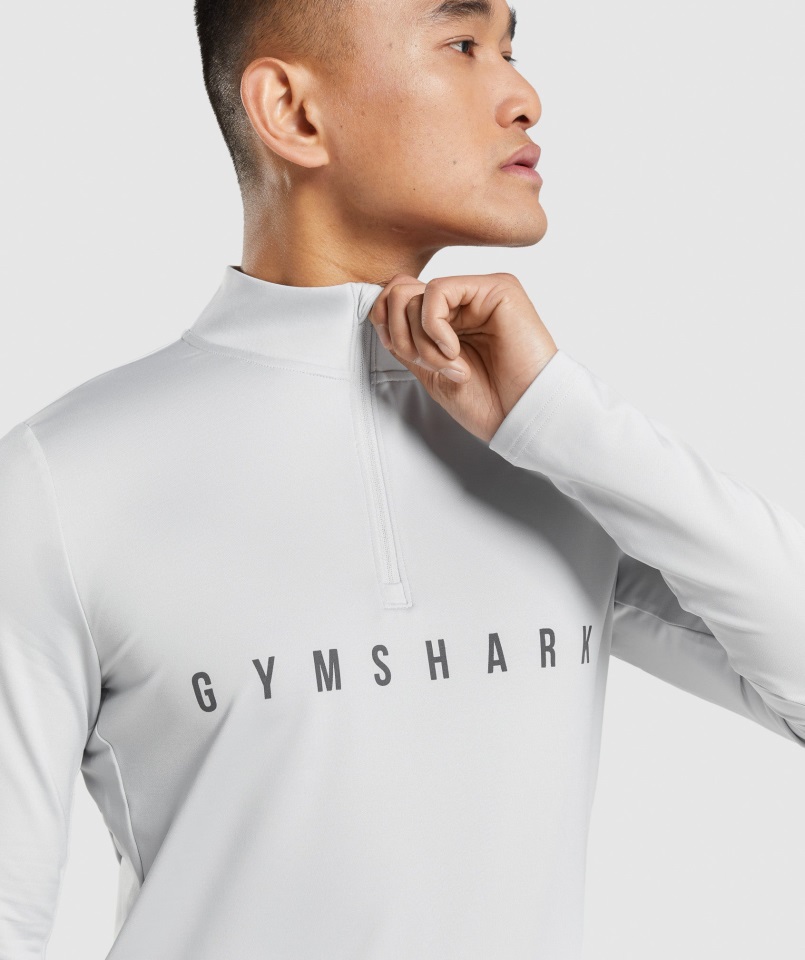 Gymshark Sport Stripe Gris Claro 1-4 Zip