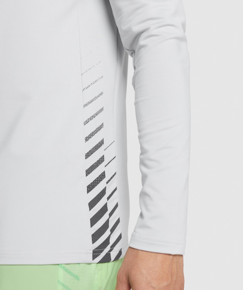 Gymshark Sport Stripe Gris Claro 1-4 Zip