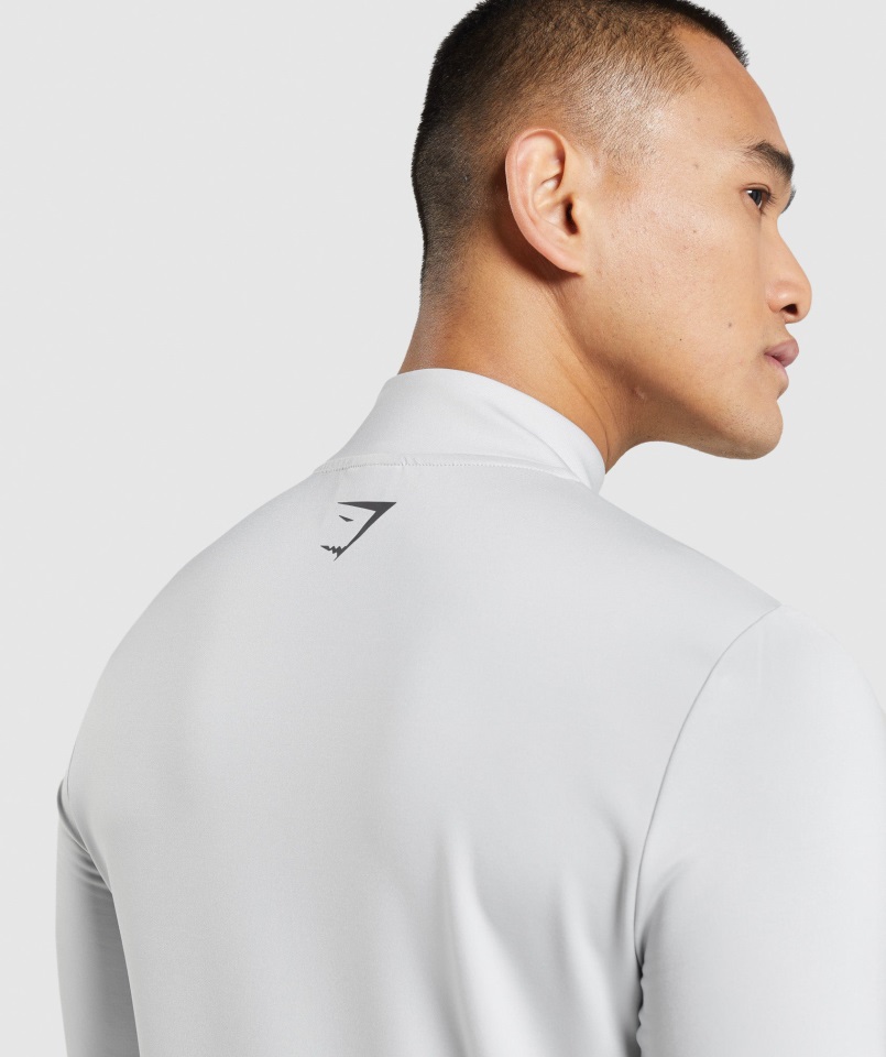 Gymshark Sport Stripe Gris Claro 1-4 Zip