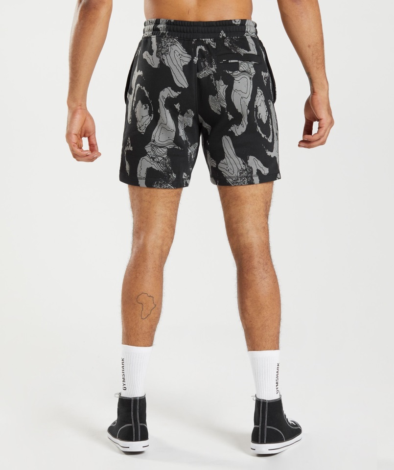 Pantalones Cortos Con Estampado De Mapa Gymshark Estampado Negro