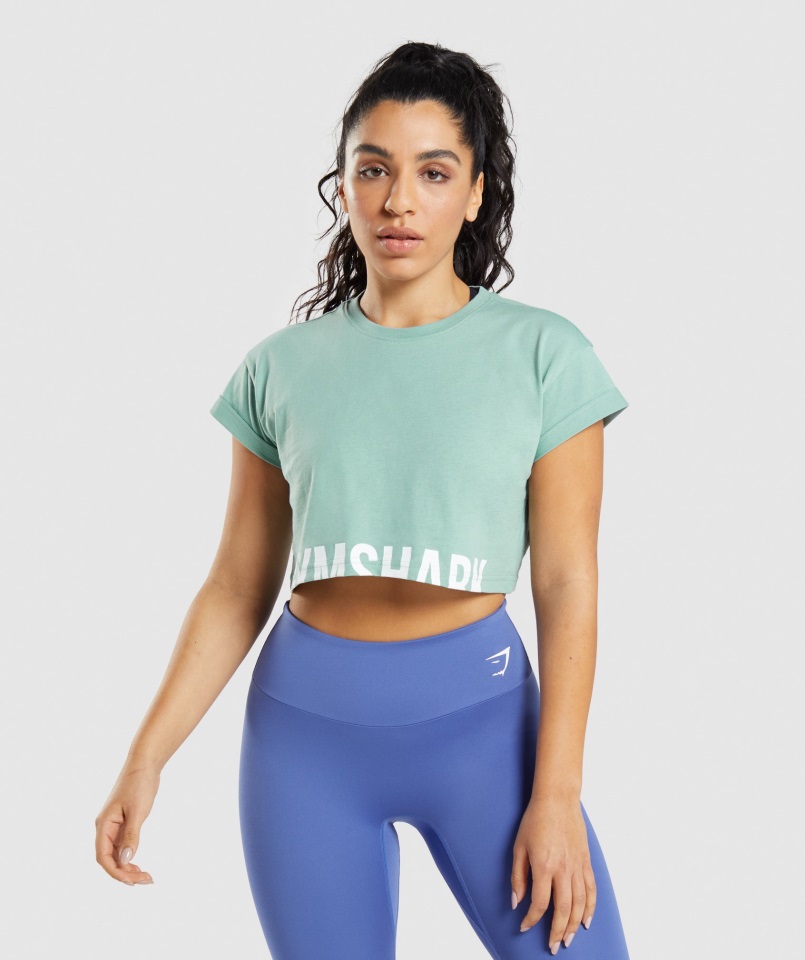 Gymshark Maya Azul Fracción Crop Top