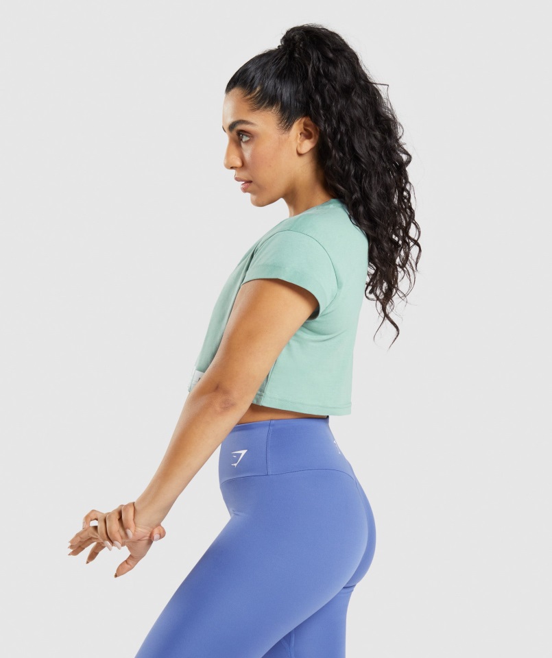 Gymshark Maya Azul Fracción Crop Top