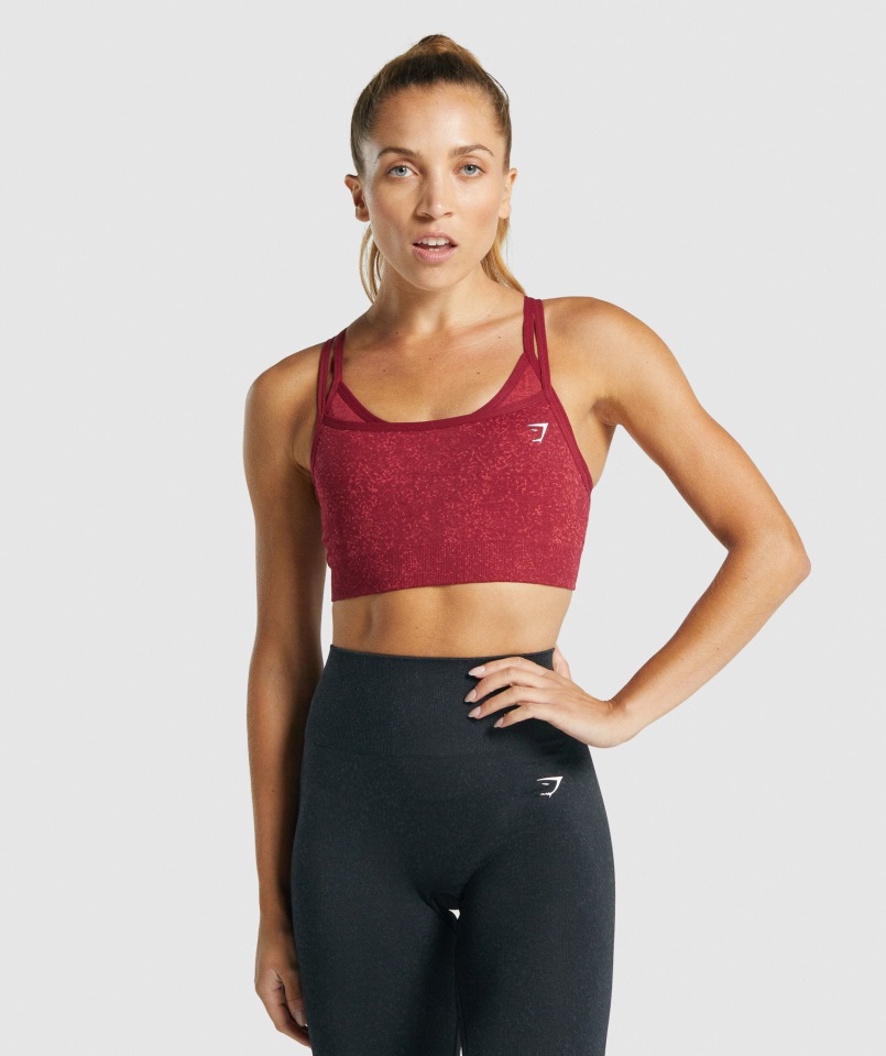 Sujetador Deportivo Gymshark Sin Costuras Adapt Fleck Mineral Burdeos