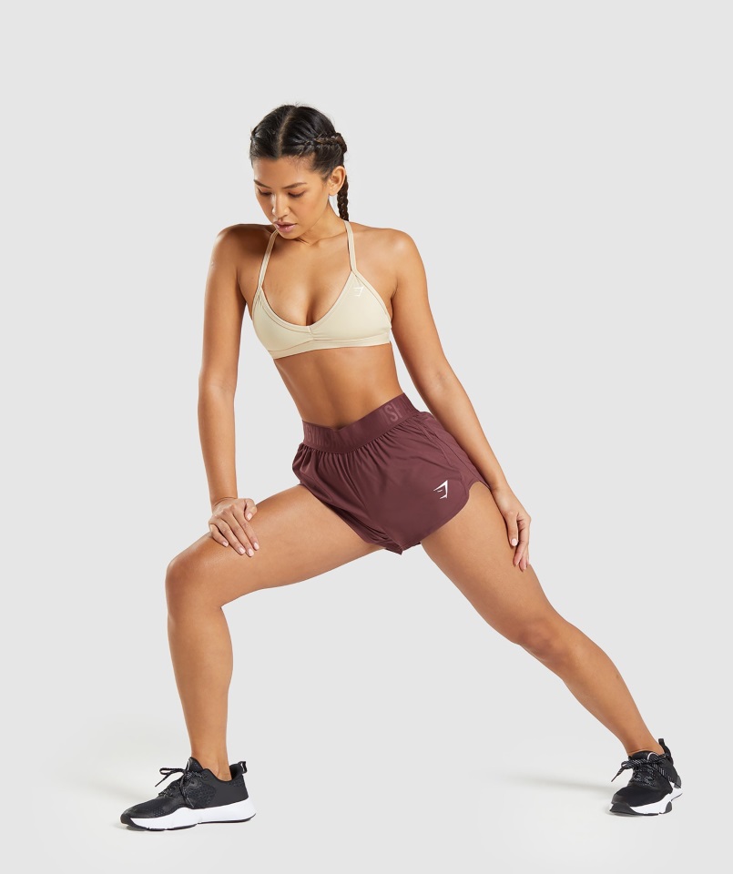 Sujetador Deportivo Gymshark Minimal Marrón Vainilla