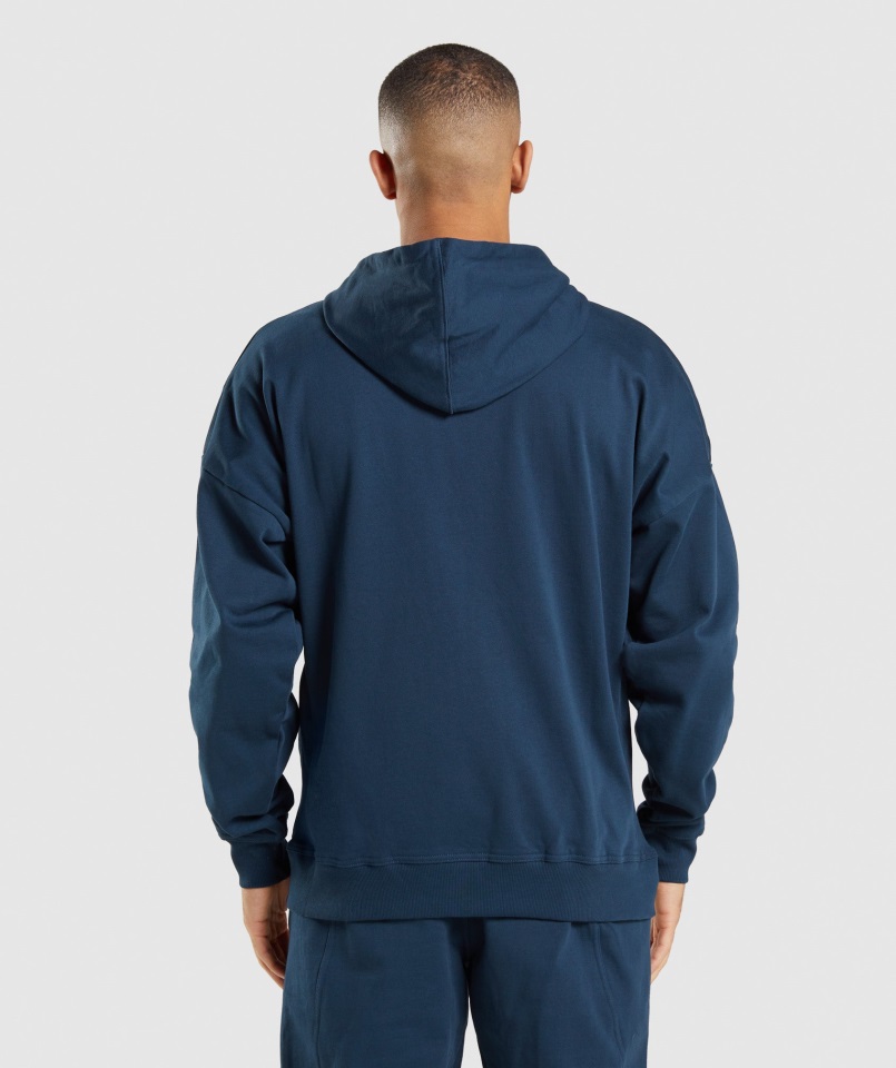 Gymshark Sudadera Con Capucha Y Cremallera Extragrande Azul Marino Essential