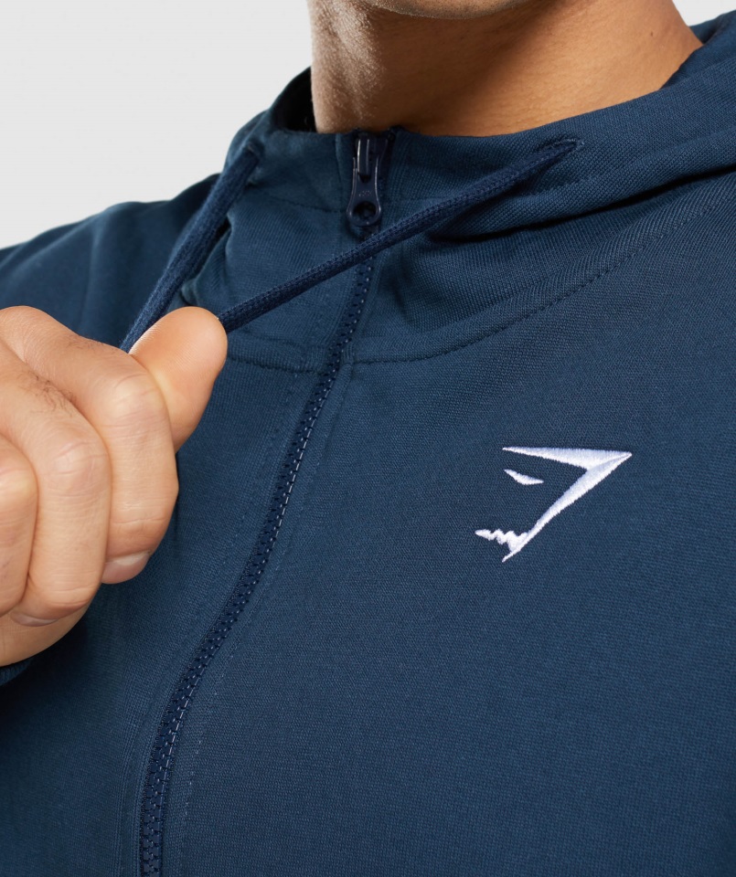 Gymshark Sudadera Con Capucha Y Cremallera Extragrande Azul Marino Essential