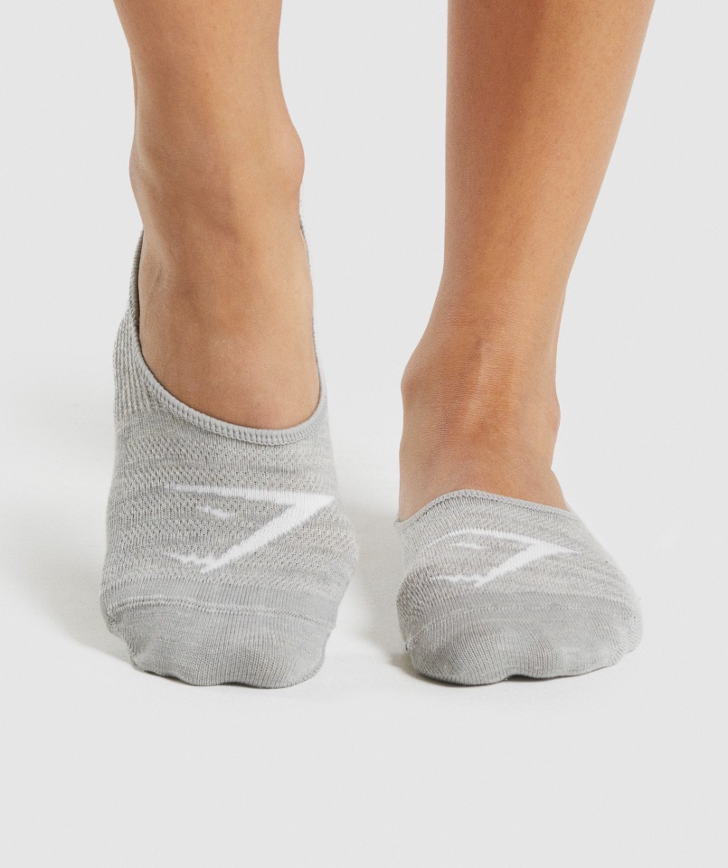 Paquete De 3 Calcetines Invisibles Gymshark Blanco-gris Claro Jaspeado-negro